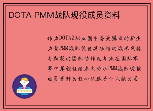 DOTA PMM战队现役成员资料